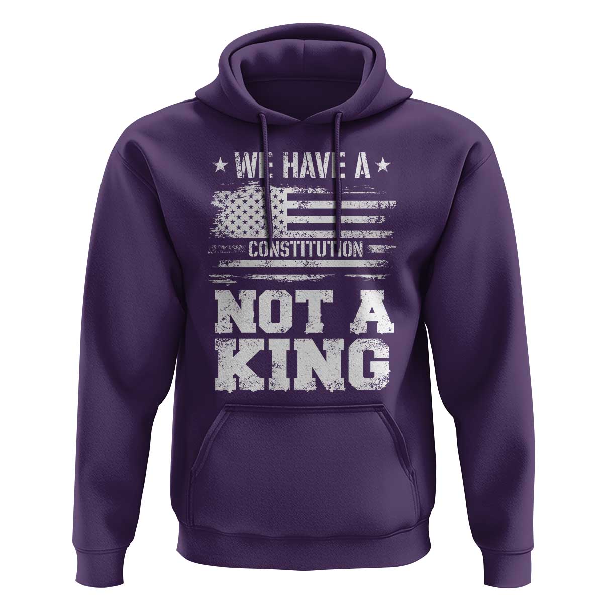 No Kings in America Hoodie We Have A Constitution Not A King Resist US Flag - Wonder Print Shop