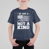 No Kings in America T Shirt For Kid We Have A Constitution Not A King Resist US Flag - Wonder Print Shop