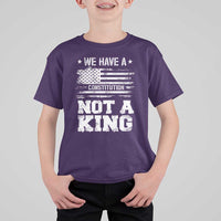 No Kings in America T Shirt For Kid We Have A Constitution Not A King Resist US Flag - Wonder Print Shop
