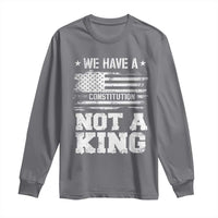 No Kings in America Long Sleeve Shirt We Have A Constitution Not A King Resist US Flag - Wonder Print Shop