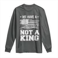 No Kings in America Long Sleeve Shirt We Have A Constitution Not A King Resist US Flag - Wonder Print Shop