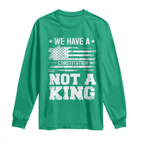 No Kings in America Long Sleeve Shirt We Have A Constitution Not A King Resist US Flag - Wonder Print Shop