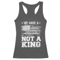 No Kings in America Racerback Tank Top We Have A Constitution Not A King Resist US Flag - Wonder Print Shop