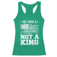 No Kings in America Racerback Tank Top We Have A Constitution Not A King Resist US Flag - Wonder Print Shop