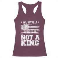 No Kings in America Racerback Tank Top We Have A Constitution Not A King Resist US Flag - Wonder Print Shop