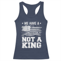No Kings in America Racerback Tank Top We Have A Constitution Not A King Resist US Flag - Wonder Print Shop