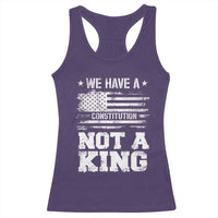 No Kings in America Racerback Tank Top We Have A Constitution Not A King Resist US Flag - Wonder Print Shop