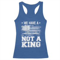 No Kings in America Racerback Tank Top We Have A Constitution Not A King Resist US Flag - Wonder Print Shop