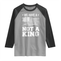 No Kings in America Raglan Shirt We Have A Constitution Not A King Resist US Flag - Wonder Print Shop