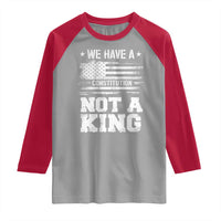 No Kings in America Raglan Shirt We Have A Constitution Not A King Resist US Flag - Wonder Print Shop