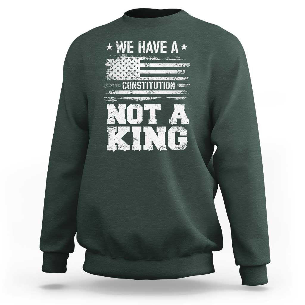 No Kings in America Sweatshirt We Have A Constitution Not A King Resist US Flag - Wonder Print Shop