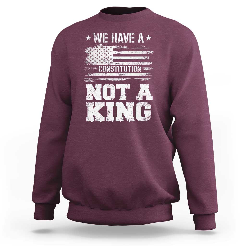 No Kings in America Sweatshirt We Have A Constitution Not A King Resist US Flag - Wonder Print Shop