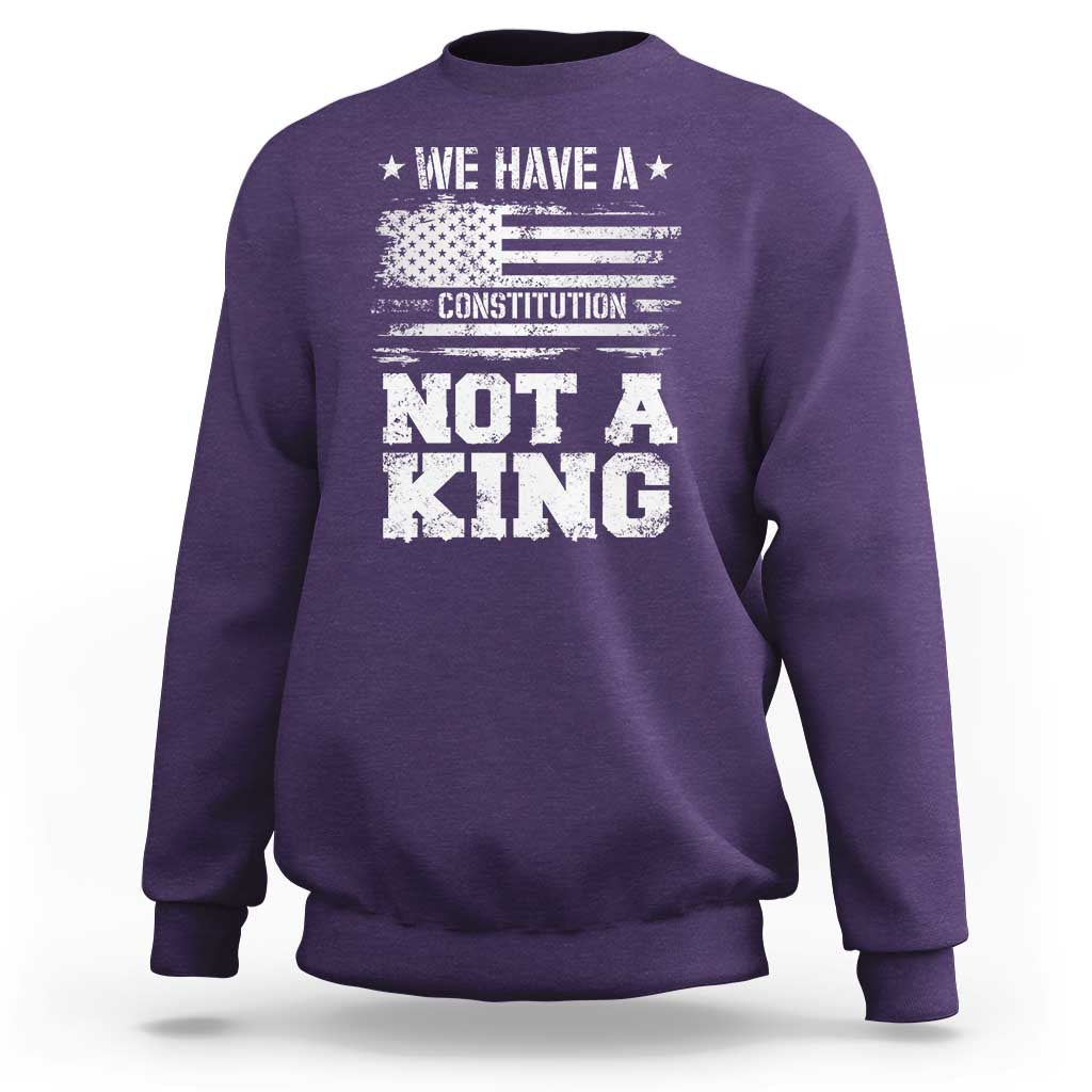 No Kings in America Sweatshirt We Have A Constitution Not A King Resist US Flag - Wonder Print Shop