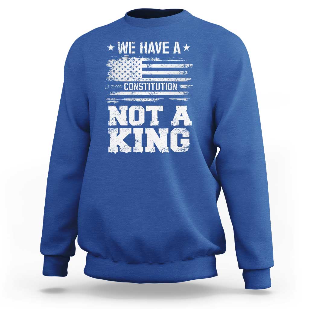 No Kings in America Sweatshirt We Have A Constitution Not A King Resist US Flag - Wonder Print Shop