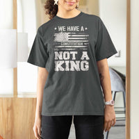 No Kings in America T Shirt For Women We Have A Constitution Not A King Resist US Flag - Wonder Print Shop