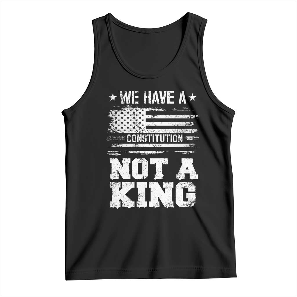 No Kings in America Tank Top We Have A Constitution Not A King Resist US Flag - Wonder Print Shop