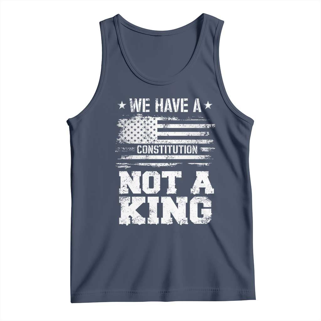 No Kings in America Tank Top We Have A Constitution Not A King Resist US Flag - Wonder Print Shop
