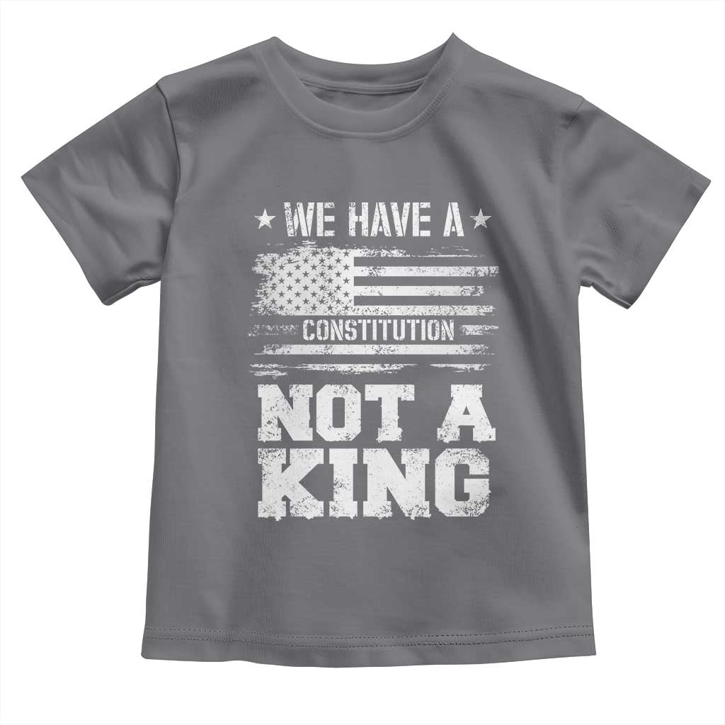 No Kings in America Toddler T Shirt We Have A Constitution Not A King Resist US Flag - Wonder Print Shop