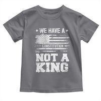 No Kings in America Toddler T Shirt We Have A Constitution Not A King Resist US Flag - Wonder Print Shop