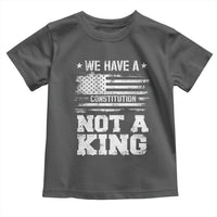 No Kings in America Toddler T Shirt We Have A Constitution Not A King Resist US Flag - Wonder Print Shop
