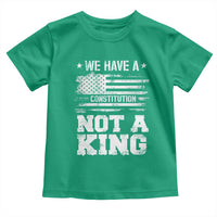 No Kings in America Toddler T Shirt We Have A Constitution Not A King Resist US Flag - Wonder Print Shop