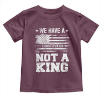 No Kings in America Toddler T Shirt We Have A Constitution Not A King Resist US Flag - Wonder Print Shop