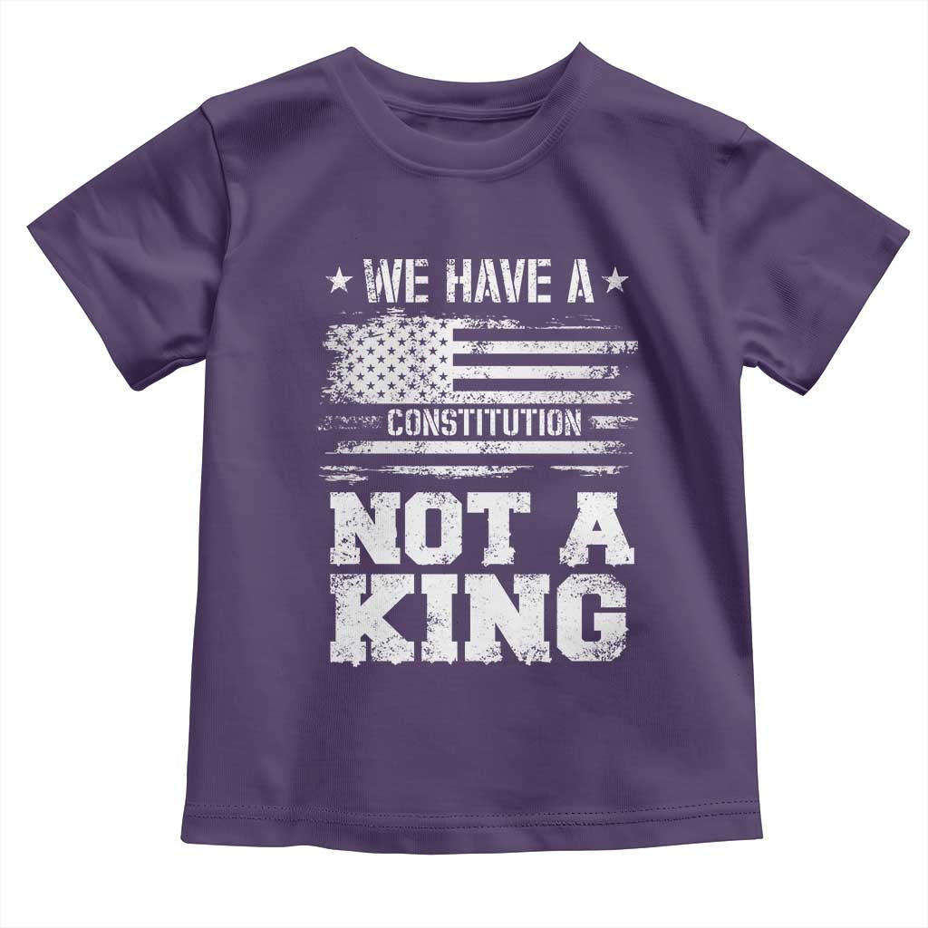No Kings in America Toddler T Shirt We Have A Constitution Not A King Resist US Flag - Wonder Print Shop