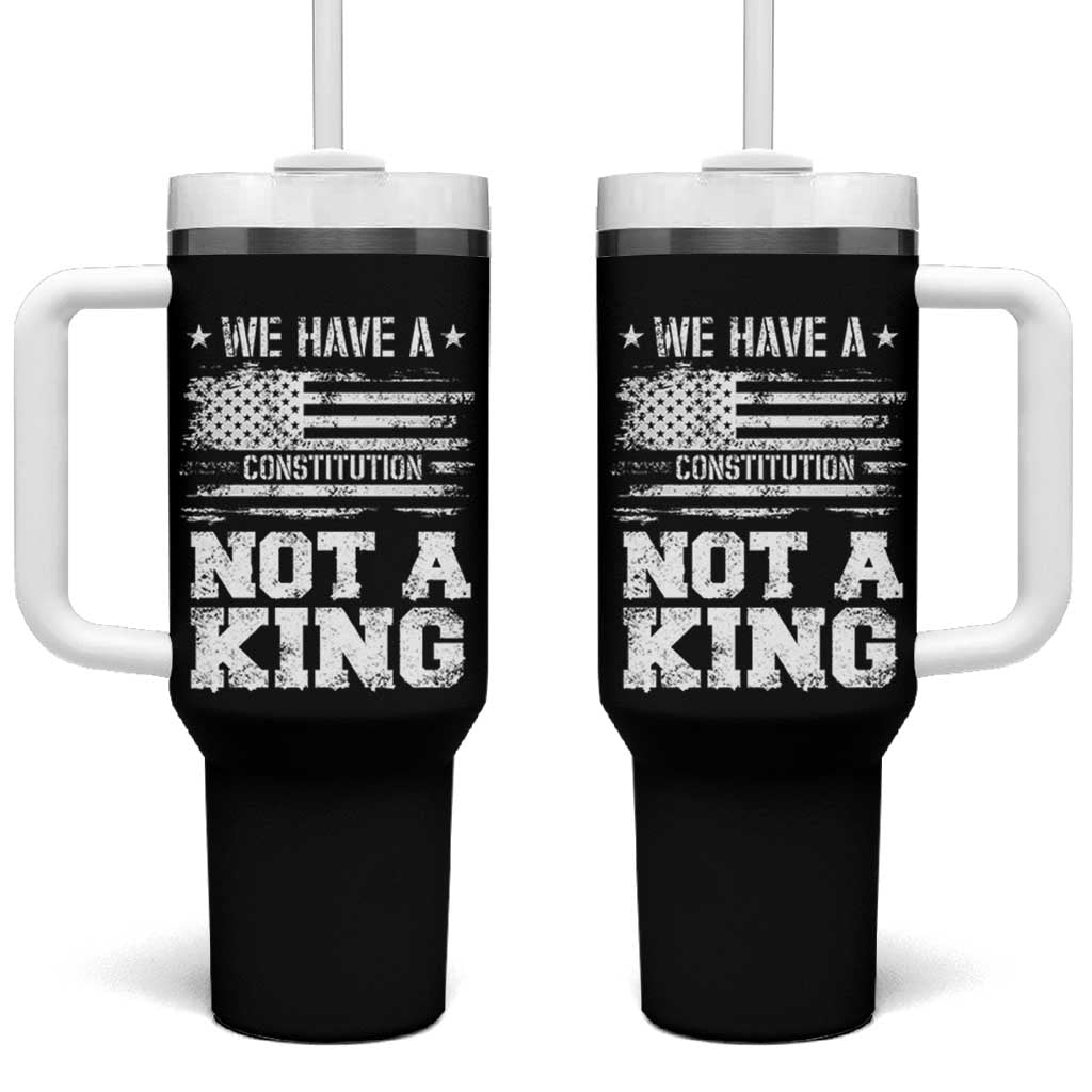 No Kings in America Tumbler With Handle We Have A Constitution Not A King Resist US Flag - Wonder Print Shop
