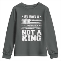 No Kings in America Youth Sweatshirt We Have A Constitution Not A King Resist US Flag - Wonder Print Shop