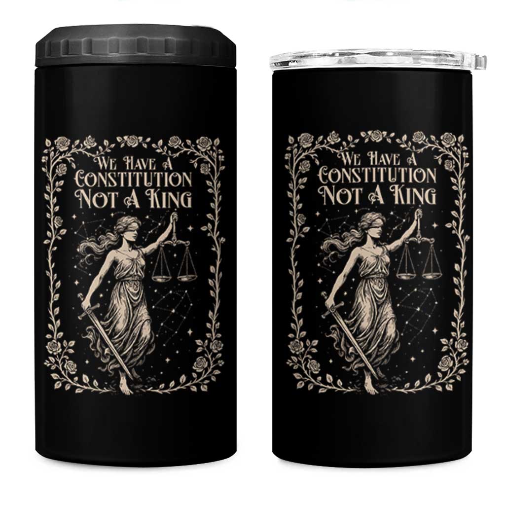 No Kings in America 4 in 1 Can Cooler Tumbler We Have A Constitution Not A King Resist - Wonder Print Shop