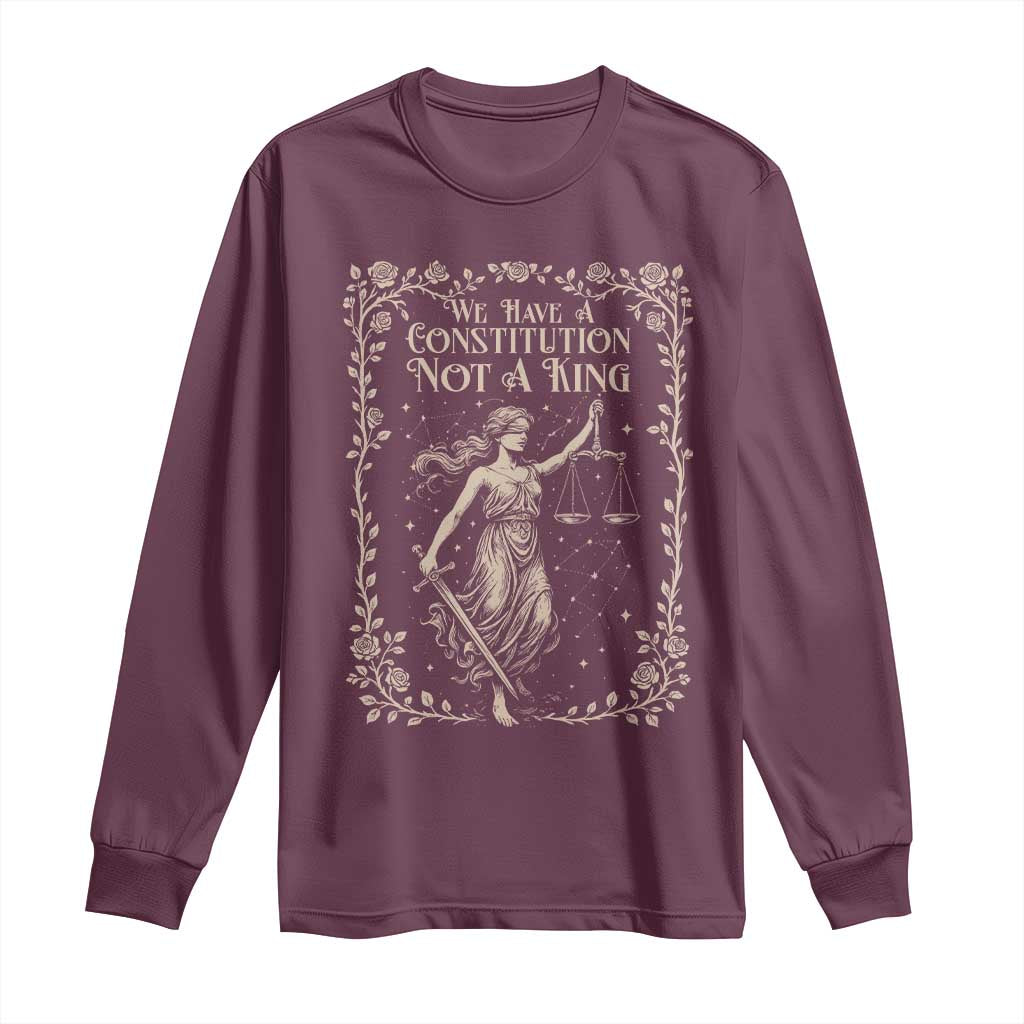 No Kings in America Long Sleeve Shirt We Have A Constitution Not A King Resist - Wonder Print Shop