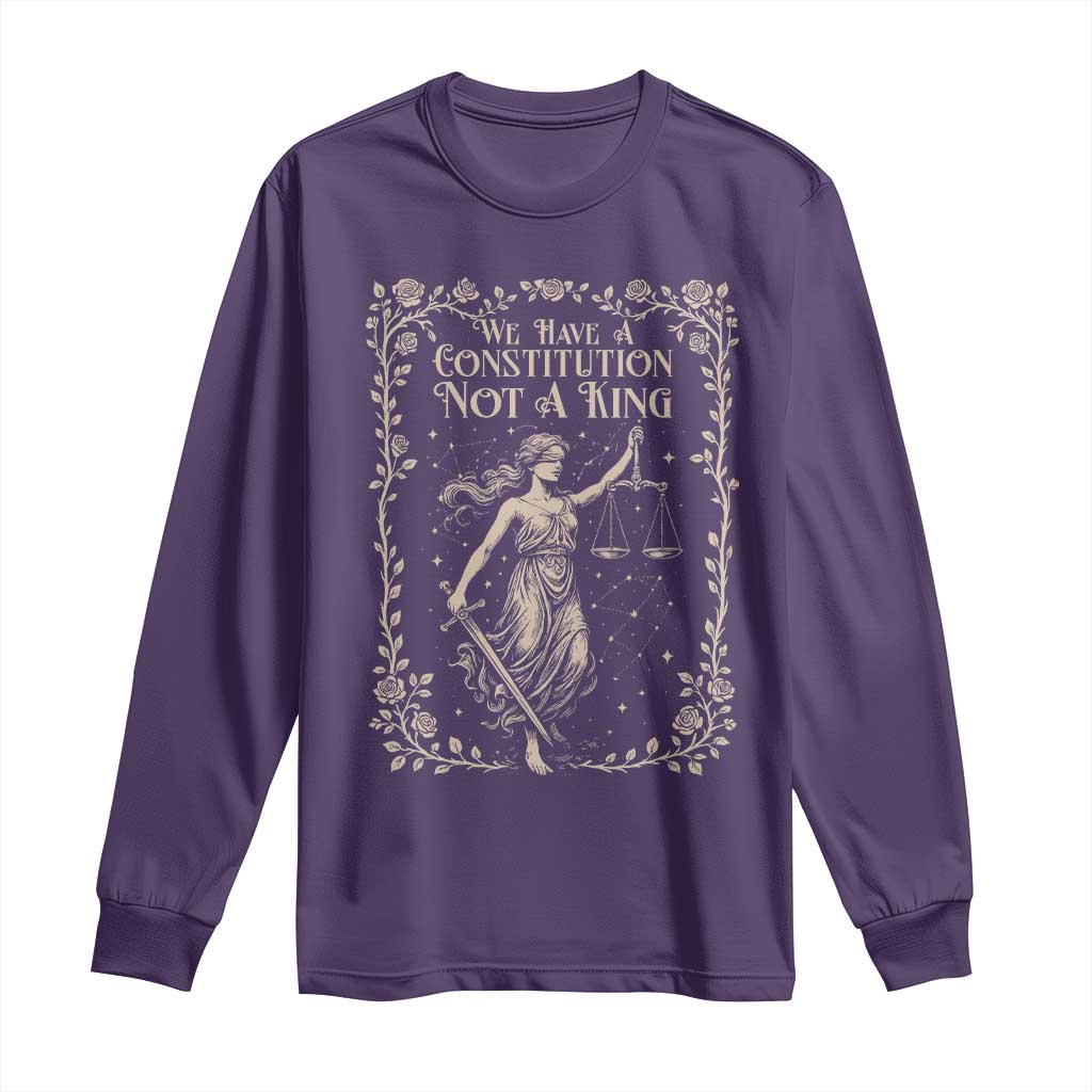No Kings in America Long Sleeve Shirt We Have A Constitution Not A King Resist - Wonder Print Shop