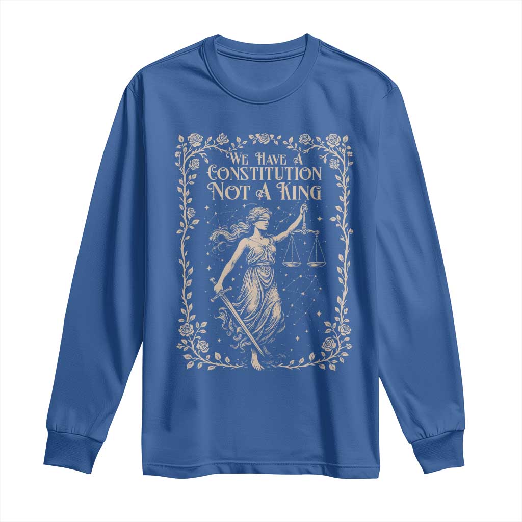 No Kings in America Long Sleeve Shirt We Have A Constitution Not A King Resist - Wonder Print Shop