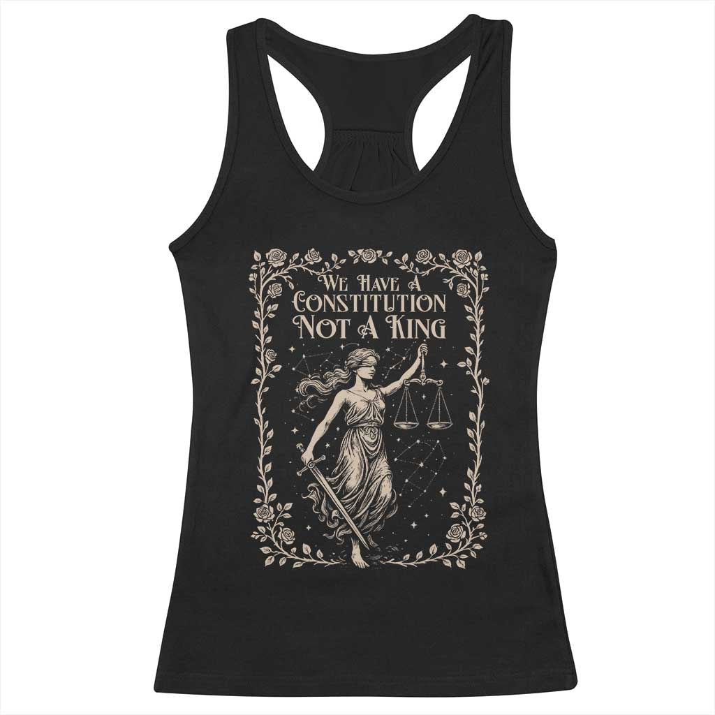 No Kings in America Racerback Tank Top We Have A Constitution Not A King Resist - Wonder Print Shop