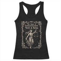 No Kings in America Racerback Tank Top We Have A Constitution Not A King Resist - Wonder Print Shop