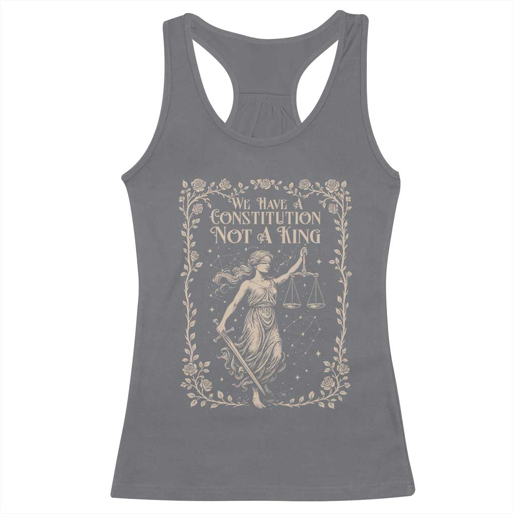 No Kings in America Racerback Tank Top We Have A Constitution Not A King Resist - Wonder Print Shop