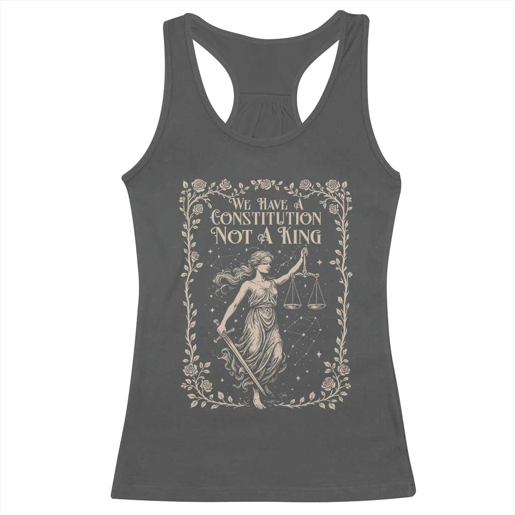 No Kings in America Racerback Tank Top We Have A Constitution Not A King Resist - Wonder Print Shop
