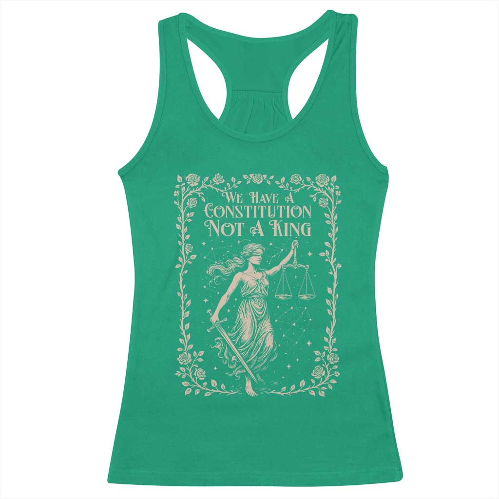 No Kings in America Racerback Tank Top We Have A Constitution Not A King Resist - Wonder Print Shop