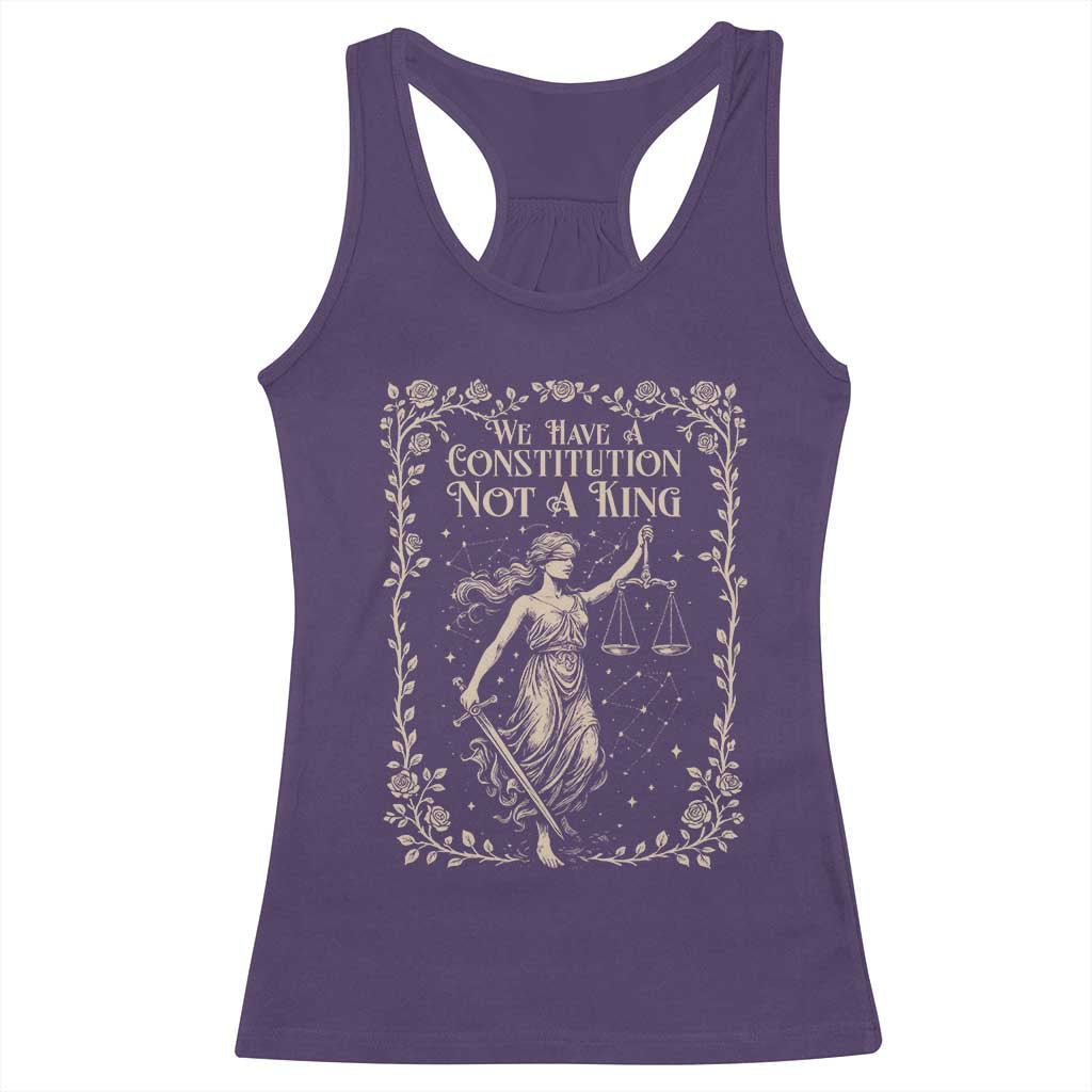 No Kings in America Racerback Tank Top We Have A Constitution Not A King Resist - Wonder Print Shop