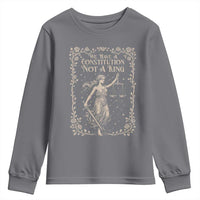 No Kings in America Youth Sweatshirt We Have A Constitution Not A King Resist - Wonder Print Shop