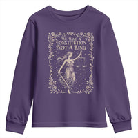 No Kings in America Youth Sweatshirt We Have A Constitution Not A King Resist - Wonder Print Shop