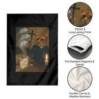 Funny Exorcist Cat Meme Garden Flag Dark Humor Cat - Wonder Print Shop