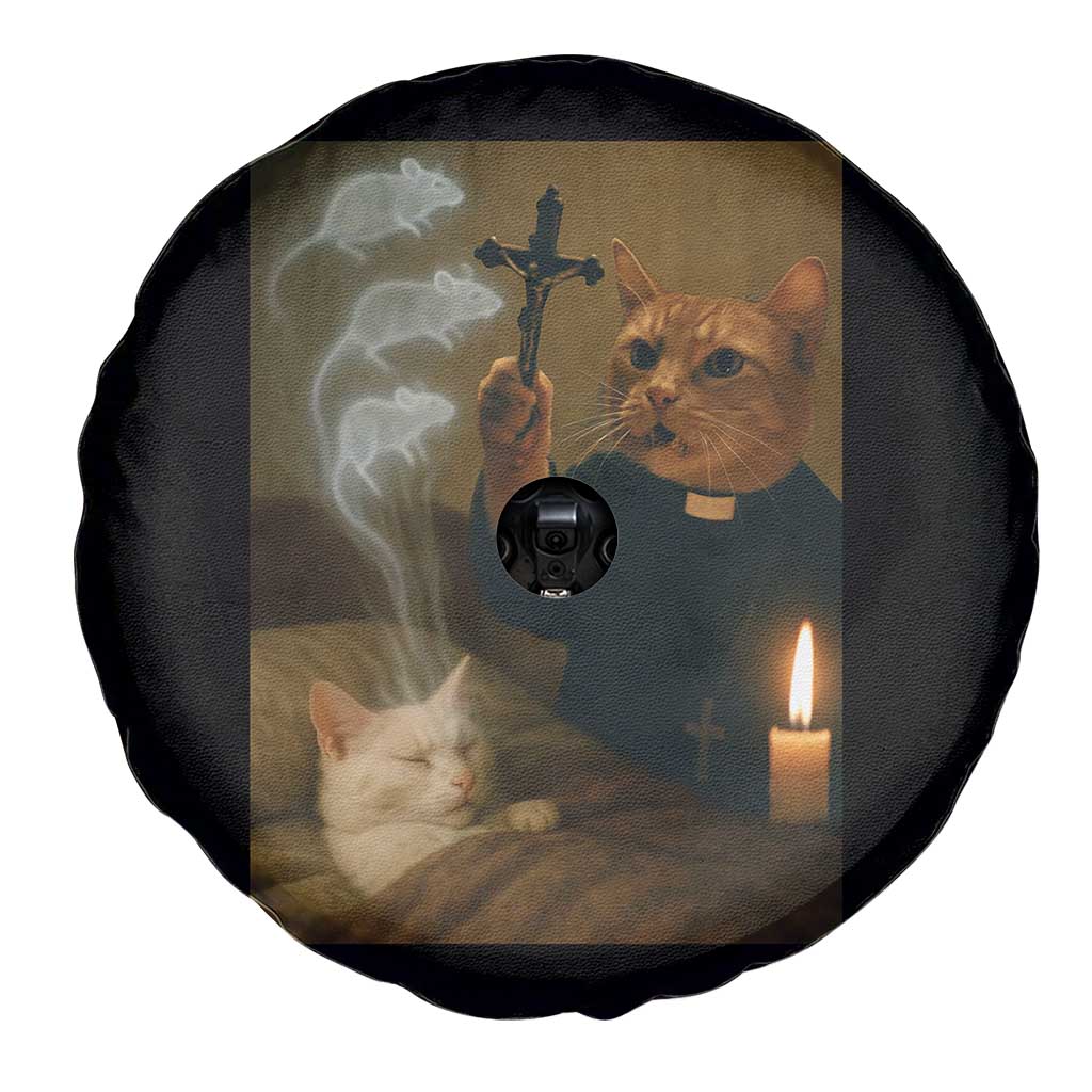 Funny Exorcist Cat Meme Spare Tire Cover Dark Humor Cat - Wonder Print Shop