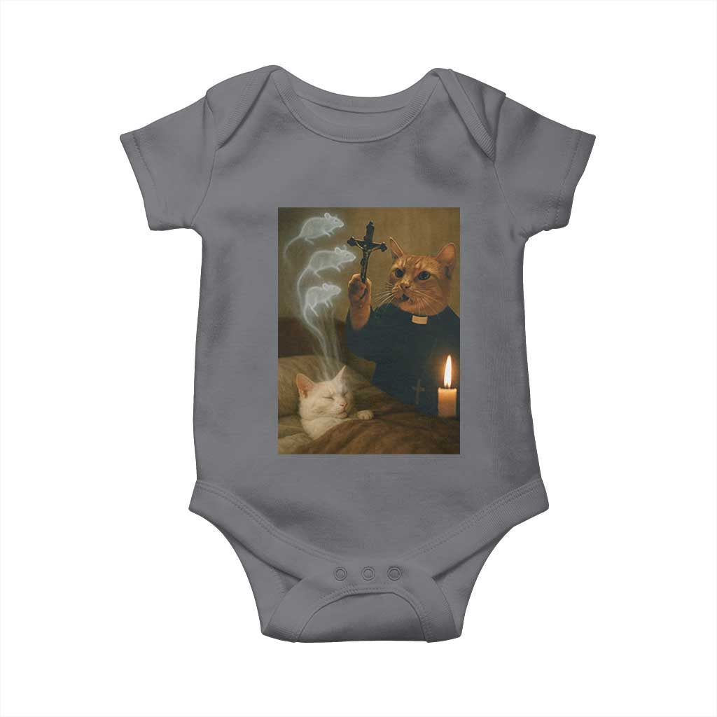 Funny Exorcist Cat Meme Baby Onesie Dark Humor Cat - Wonder Print Shop