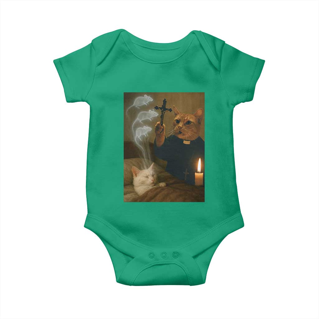 Funny Exorcist Cat Meme Baby Onesie Dark Humor Cat - Wonder Print Shop