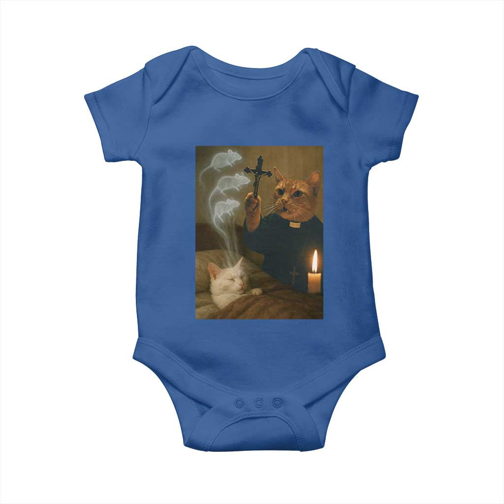 Funny Exorcist Cat Meme Baby Onesie Dark Humor Cat - Wonder Print Shop
