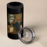 Funny Exorcist Cat Meme 4 in 1 Can Cooler Tumbler Dark Humor Cat - Wonder Print Shop
