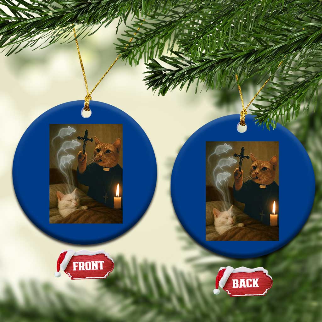 Funny Exorcist Cat Meme Ceramic Ornament Dark Humor Cat - Wonder Print Shop