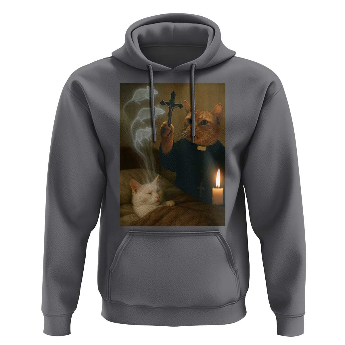 Funny Exorcist Cat Meme Hoodie Dark Humor Cat - Wonder Print Shop