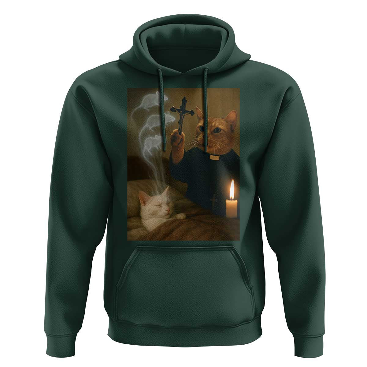 Funny Exorcist Cat Meme Hoodie Dark Humor Cat - Wonder Print Shop